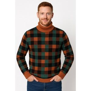 Studio Park Sweater Plaid Mens 2X Coastal Eclecric Gradpa Bill Cosby Cozy‎ Soft